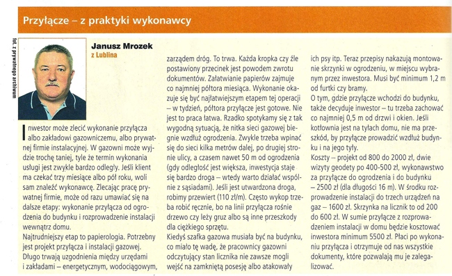 Murator - Wywiad, Janusz Mrozek